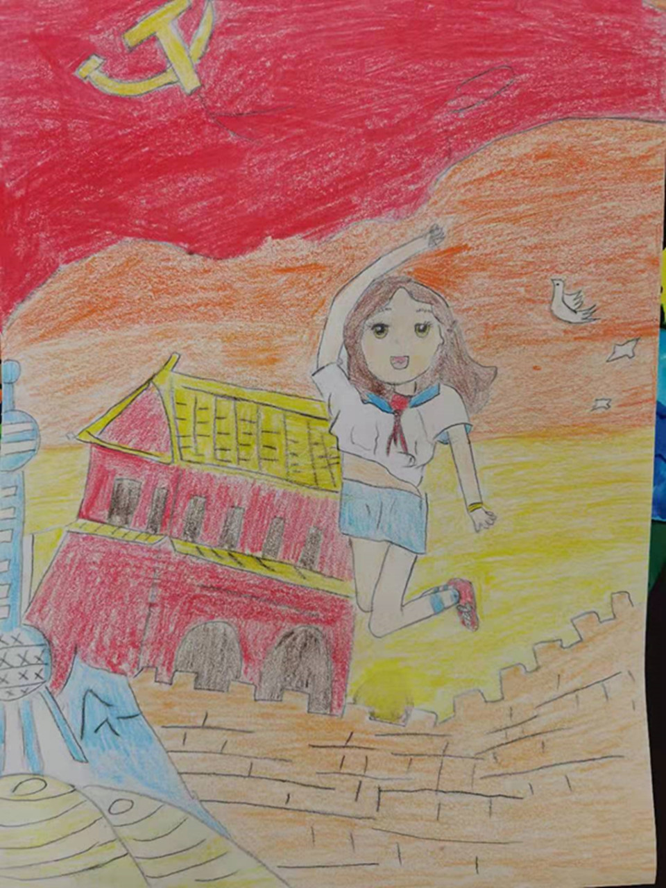 墨河中心小学开展"童心向党 党在我心中"主题绘画比赛