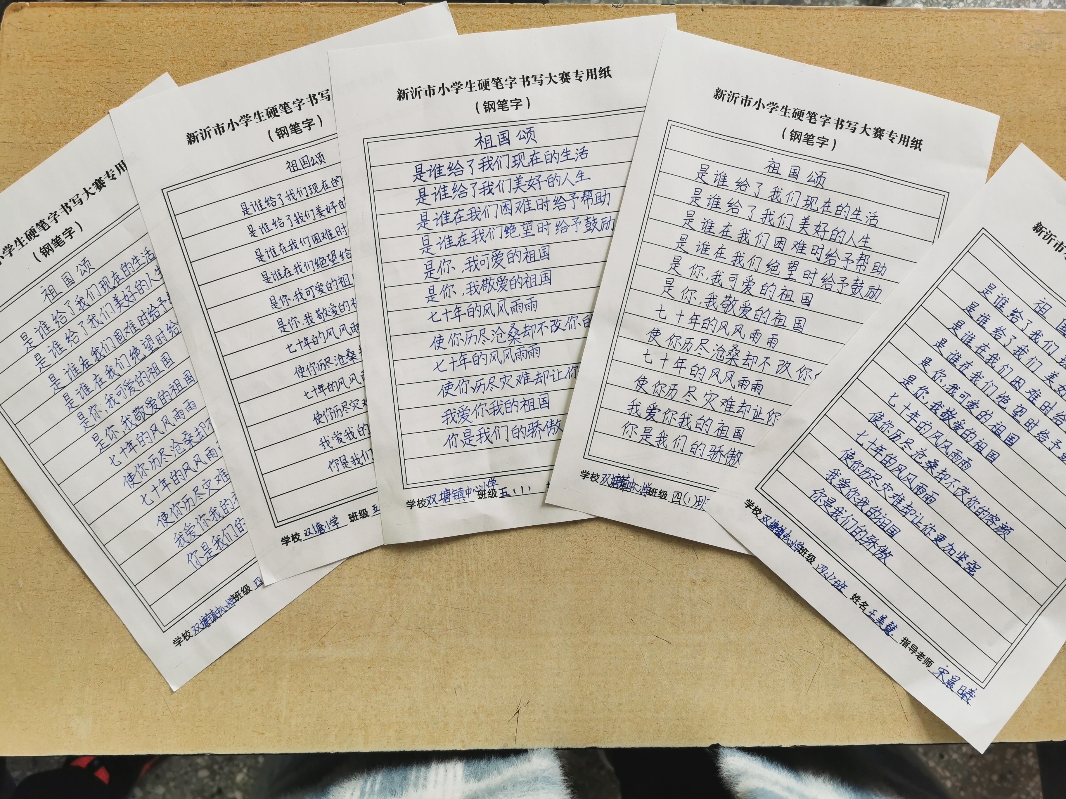 “用心写字，踏实做人” ——双塘镇中心小学硬笔书法竞赛