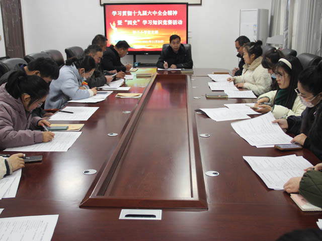 桥口小学党支部组织全体党员 开展“学习贯彻党的十九届六中全会精神暨“四史”学习知识竞赛活动