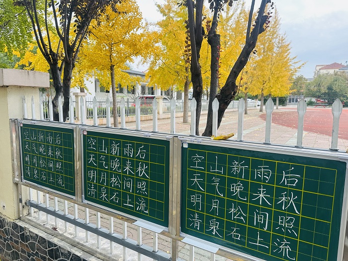 共赏诗意与秋景交融之美 邵店镇中心小学举行黑板字练写展示活动