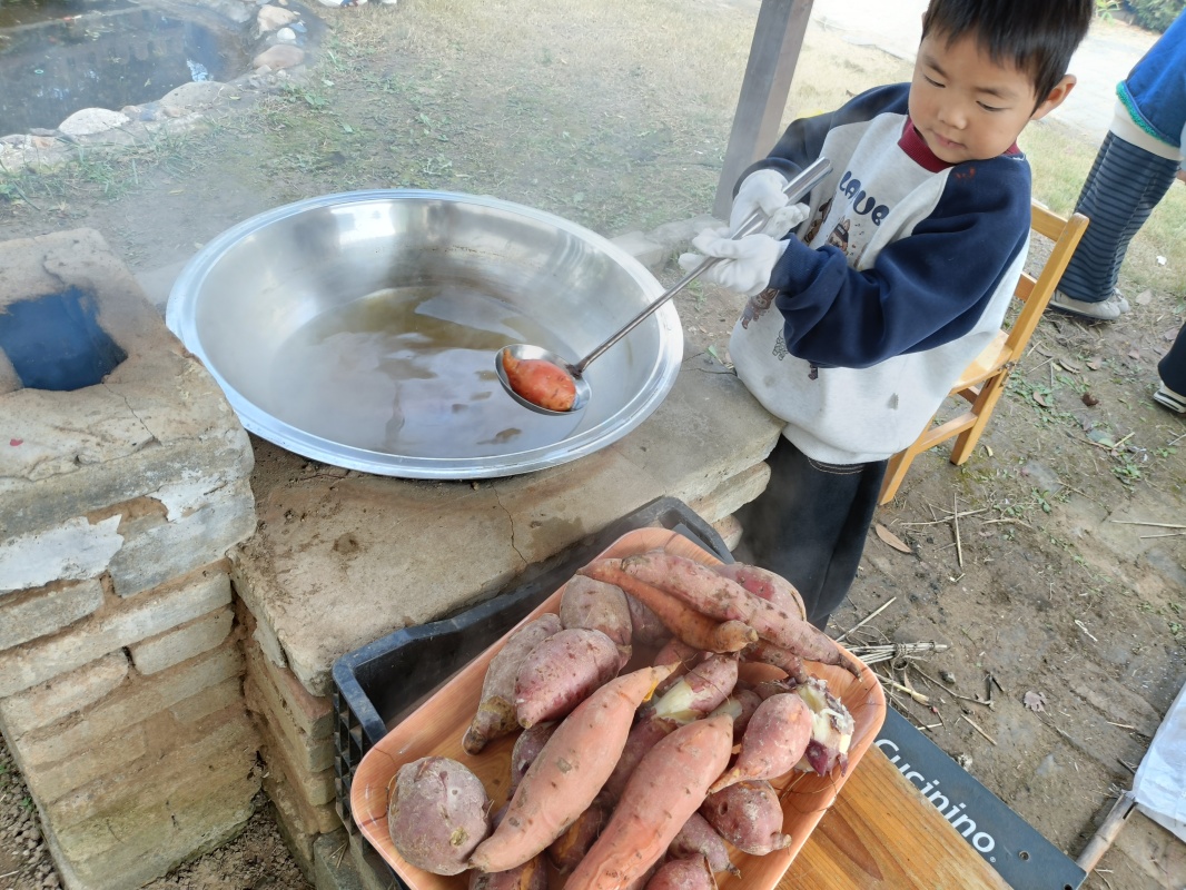 立冬暖味·煮红薯——邵店镇中心幼儿园户外游戏